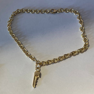 chastity-shop Handmade gold bracelet or anklet with key