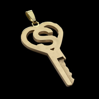 chastity-shop Gold Alphabet Heart key with padlock