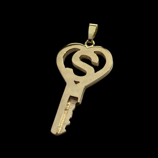 chastity-shop Gold Alphabet Heart key with padlock