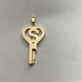 chastity-shop Gold Alphabet Heart key with cylinder
