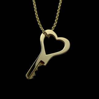 chastity-shop 14 carat yellow gold Heart key with padlock