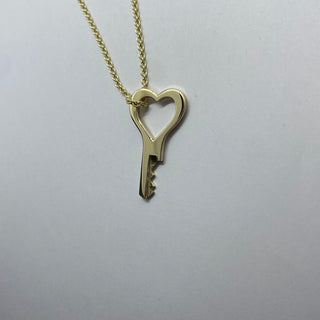 chastity-shop 14 carat yellow gold Heart key with padlock